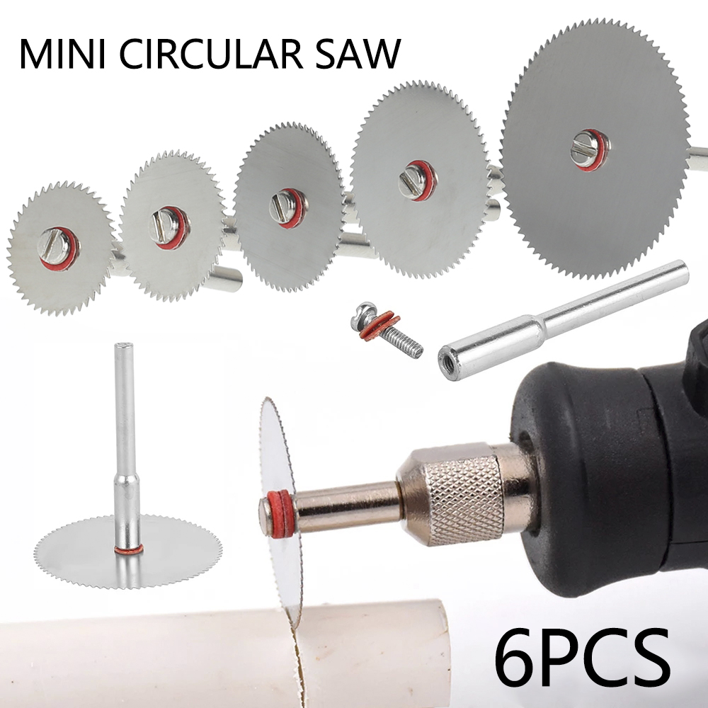 Cordless Rotary Tool Kit Accessories - 5-teiliges Mini-Kreissägeblatt-Set mit 1 Dorn, Edelstahl-Schneidscheibe