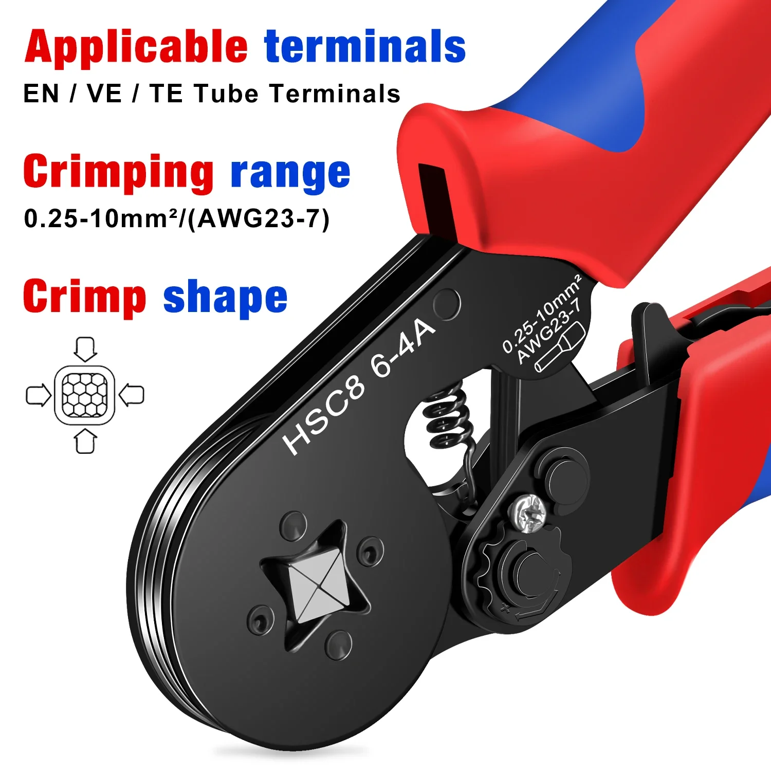 Automatic Wire Stripper Cutter - HSC8 6-4A Crimpzange 0,25-10mm für Ferrule-Rohrklemmen