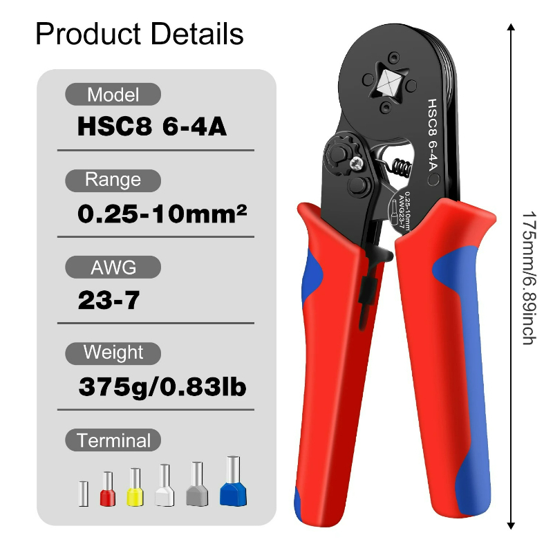 HSC8 6-4A Crimpzange 0,25-10mm – Automatic Wire Stripper Cutter Bewertung und Preis