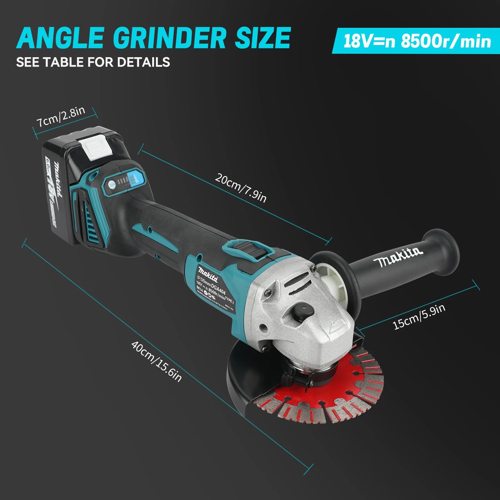 Für Makita 18V Akku DGA404 125 – Brushless Angle Grinder Battery Powered Bewertung und Preis