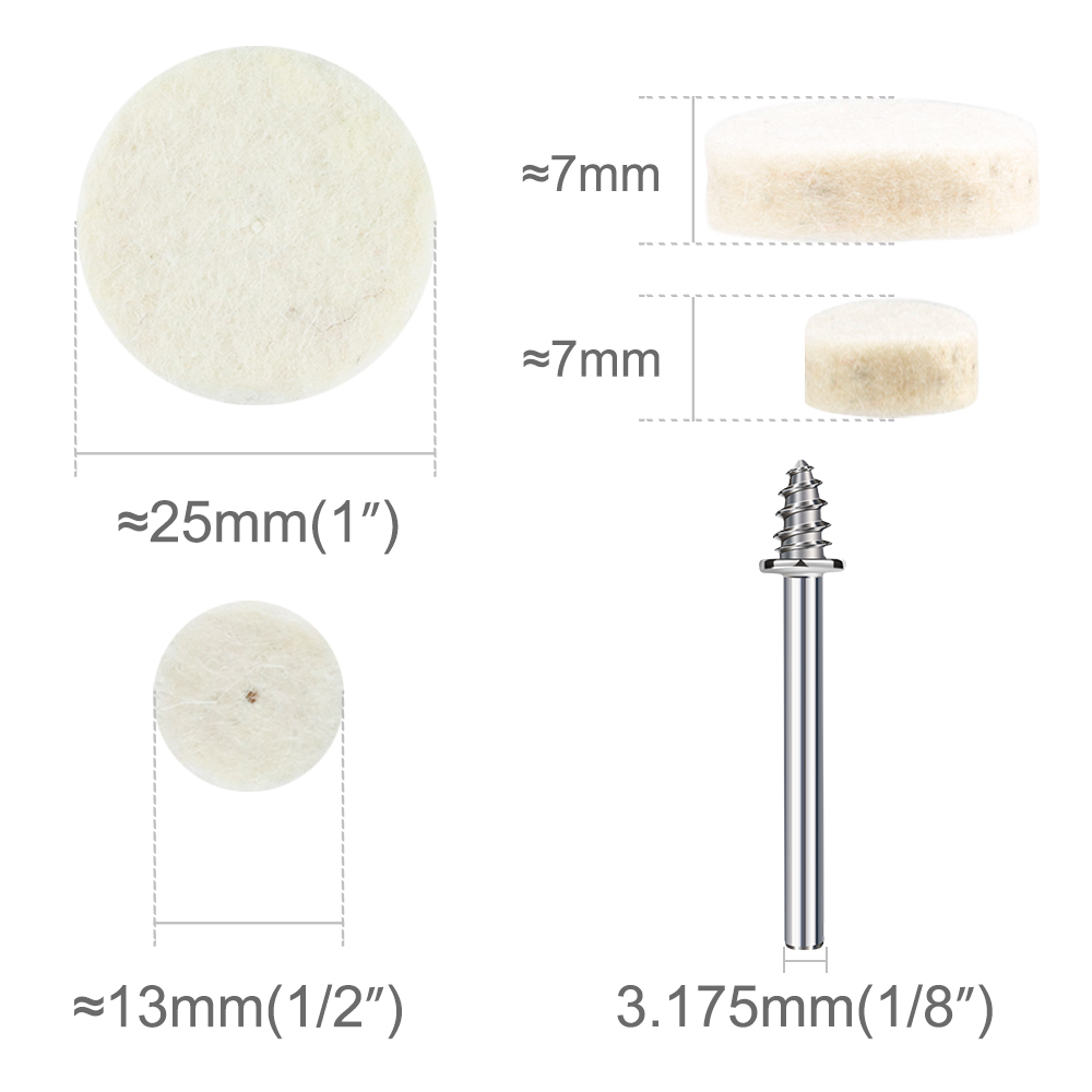 CMCP 52/105 Stück Wollfilz-Pol – Cordless Rotary Tool Kit Accessories Bewertung und Preis